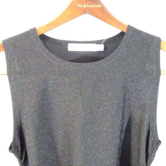 RM Rebecca Minkoff Tank Top Size M Black Metallic Sparkly Party Sleeveless - Picture 3 of 6